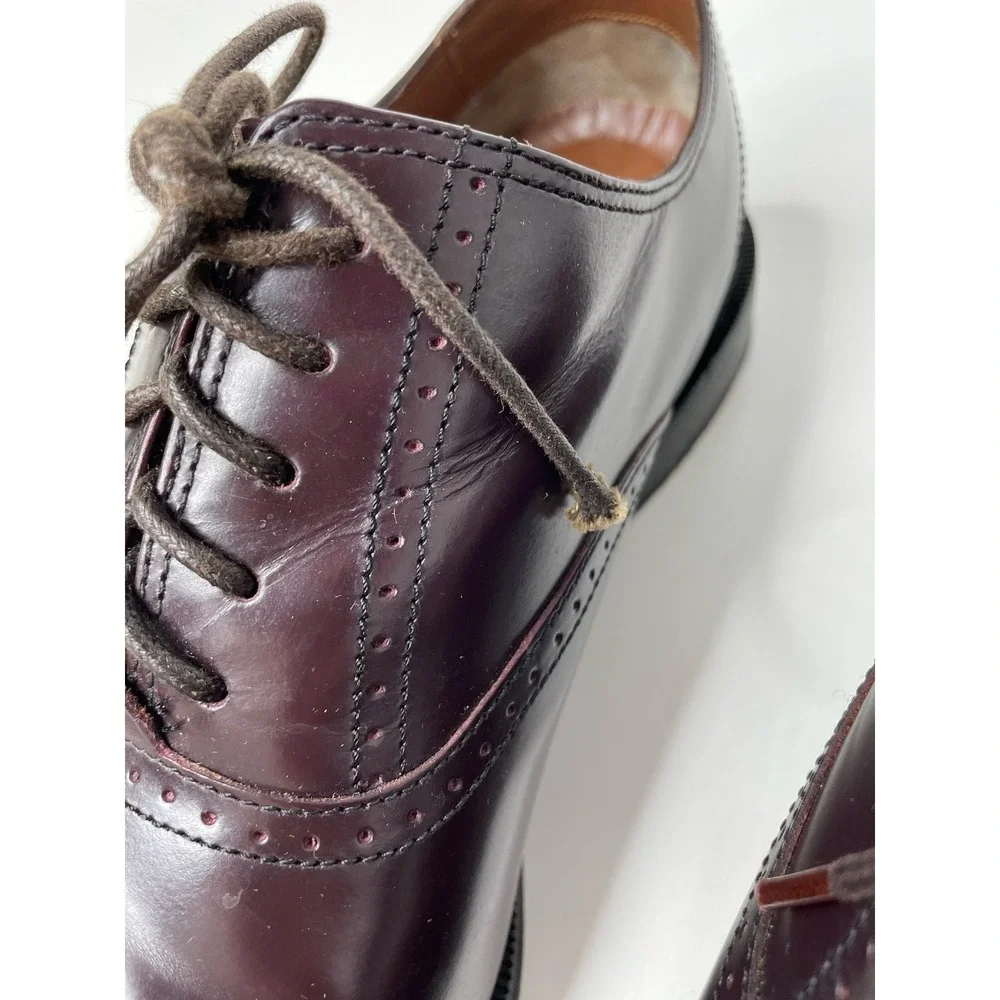Rockport Mens Burgundy Leather Cap Toe Oxford Dress Shoes Dark Academia 11 W